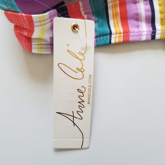 Anne Cole Painted Stripe Banded Halter Bikini Top - Picture 9 of 11